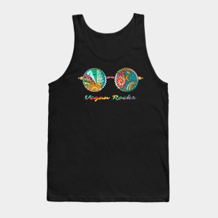 Cool VEGAN ROCKS Hippie Glasses Bohemian Free Spirit Tank Top